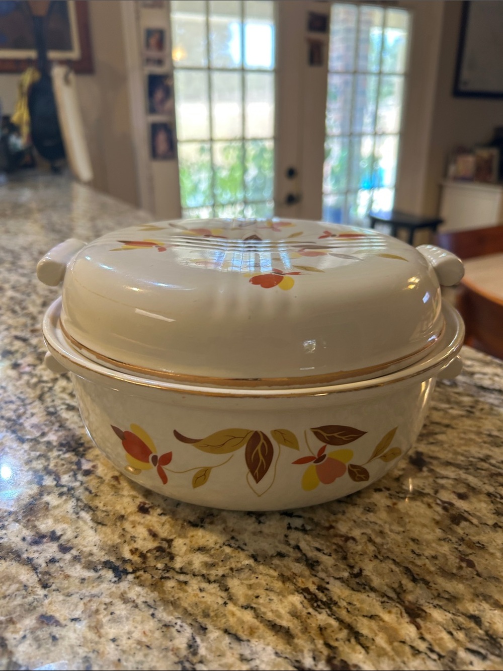 Vintage Hall’s Jewel Tea Autumn Leaf Collection-Covered Casserole Dish